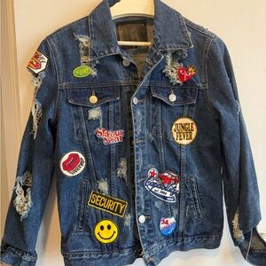 Stylish Women's Denim Jacket with Patches